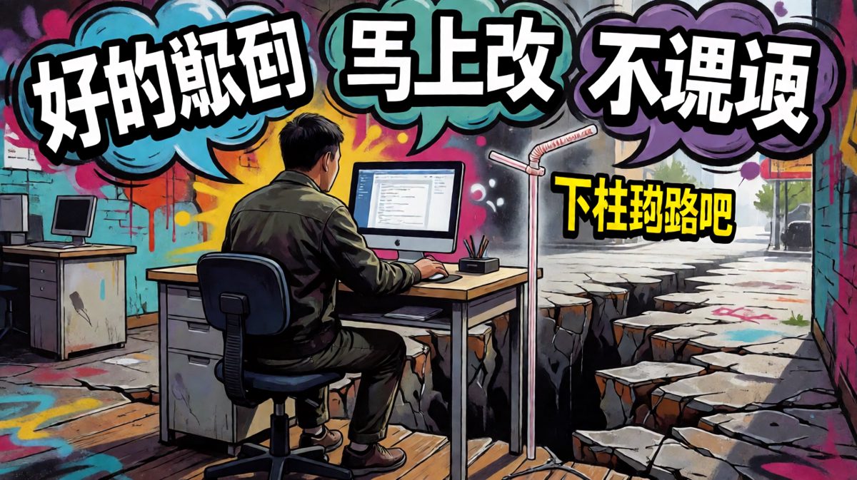 嘴上说着没事，脚下已经开始塌方