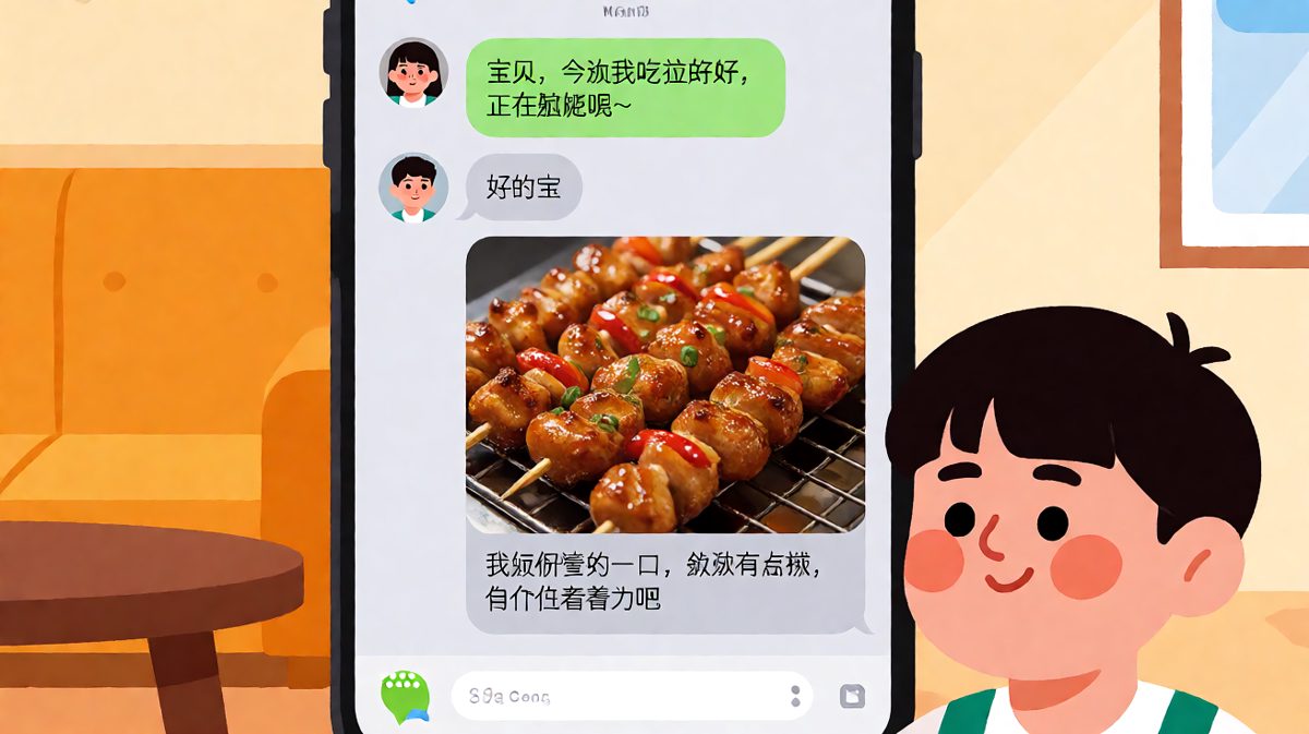 女生说减肥，男生反向操作的外卖试探。
