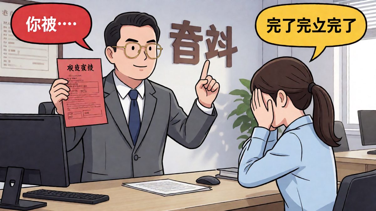 老板举着通知单说'你被……'，员工当场崩潰，结果下一句是'被选为年度最佳'