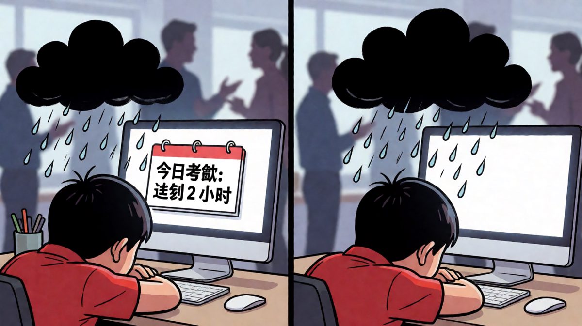 面对迟到的现实，崩溃地趴在工位上
