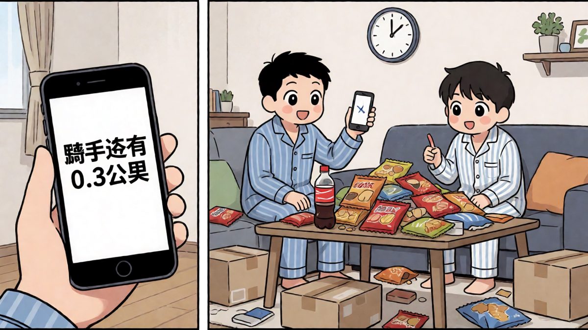 深夜到家，点了一份豪华外卖，眼巴巴等骑手赶到。