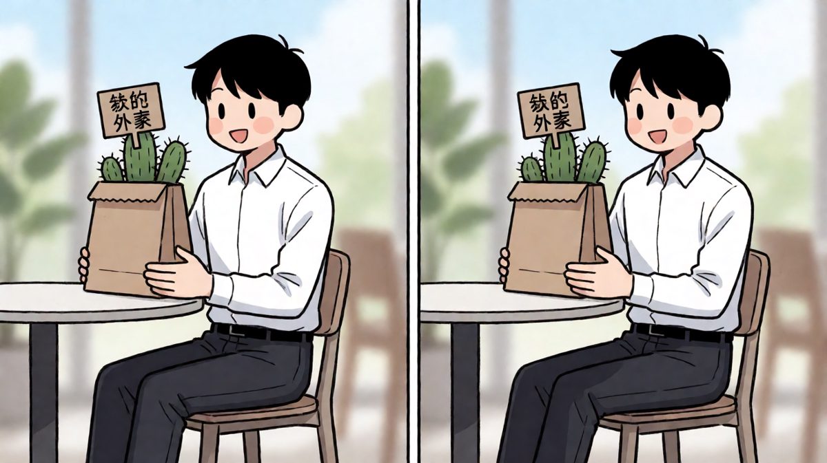 打开外卖……等等，这盆仙人掌是什么鬼？！