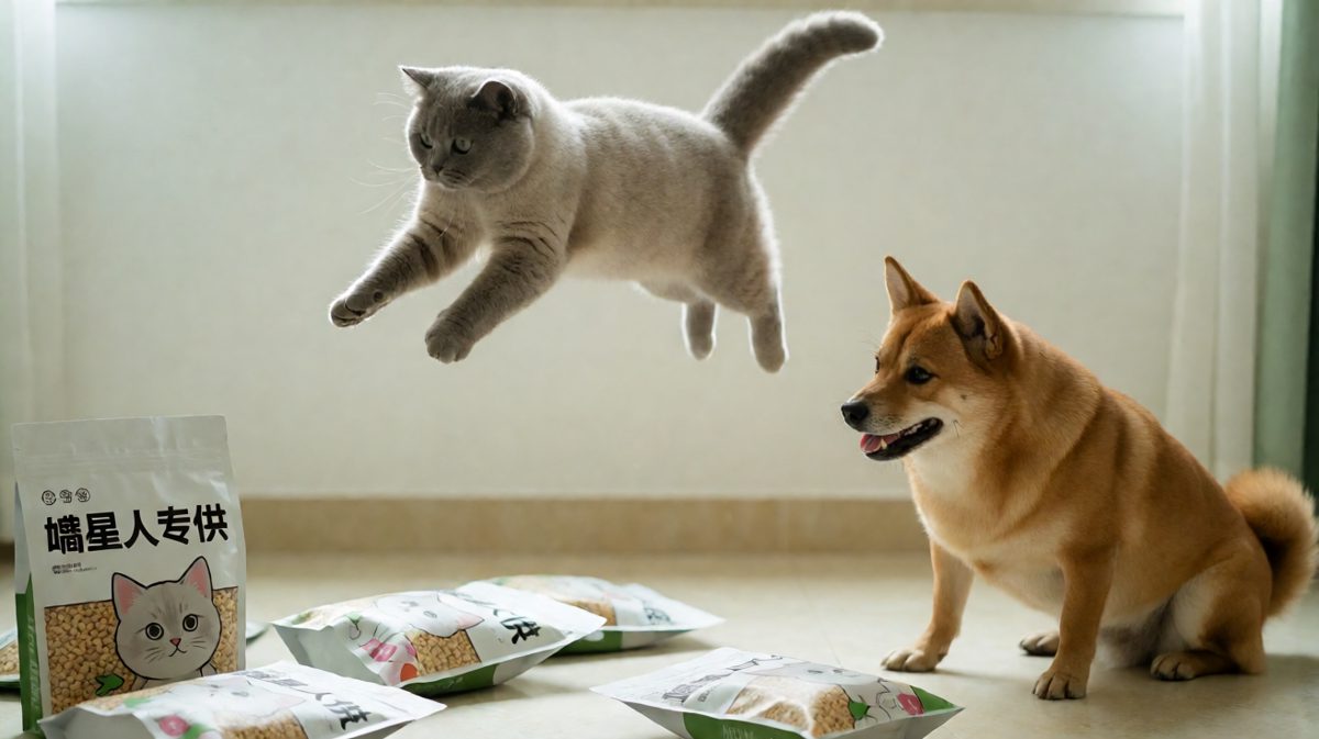 猫咪被黄瓜吓飞天，狗子笑到捂肚子
