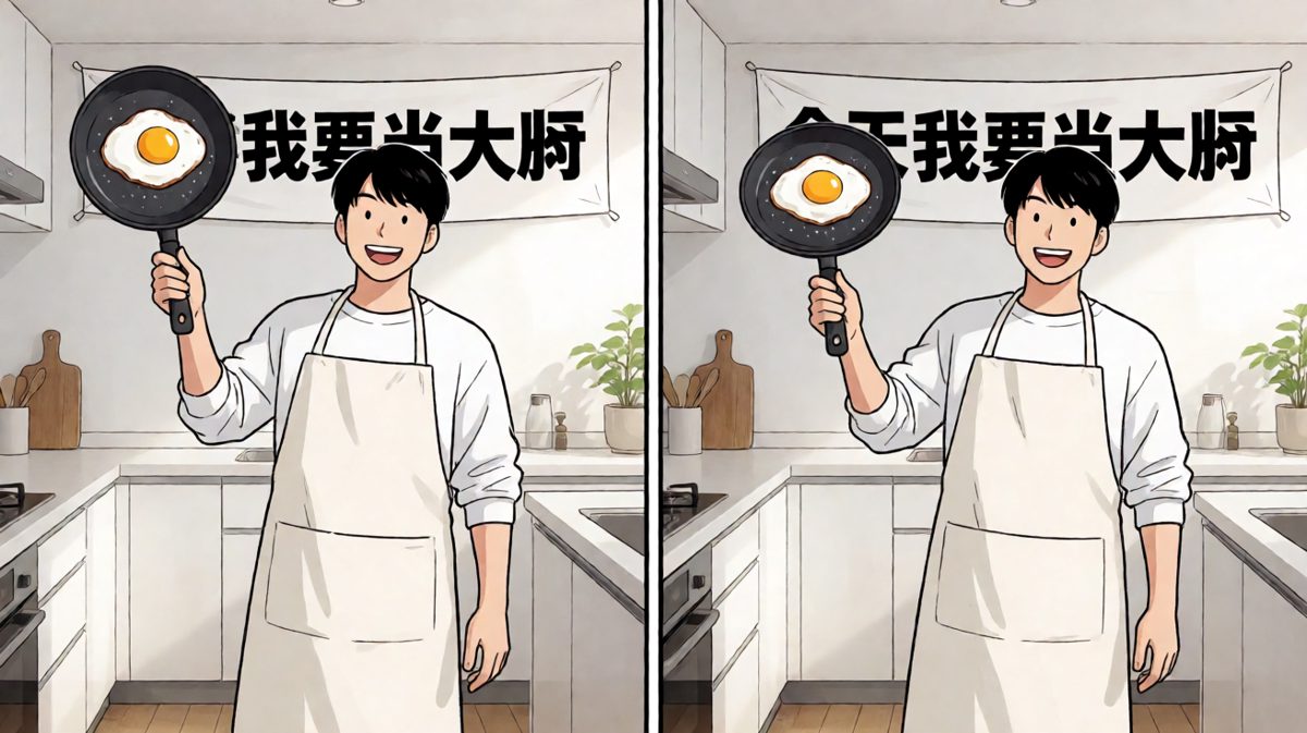 自信满满准备展示厨艺