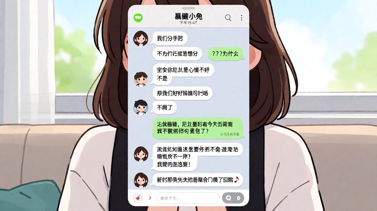 女生拿分手当借口想被哄，结果被男生三句话拆穿，最后男生潇洒去抢票。