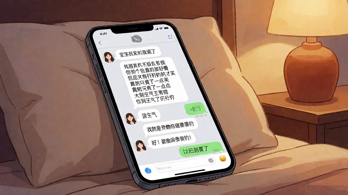 女生疯狂道歉以为能糊弄过去，男生一个微笑表情让她脊背发凉