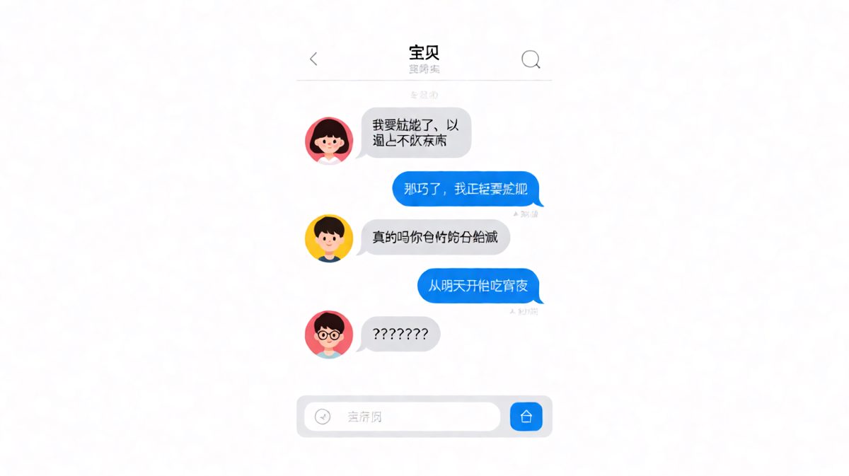 你说要减肥，结果他明天就开始吃宵夜。