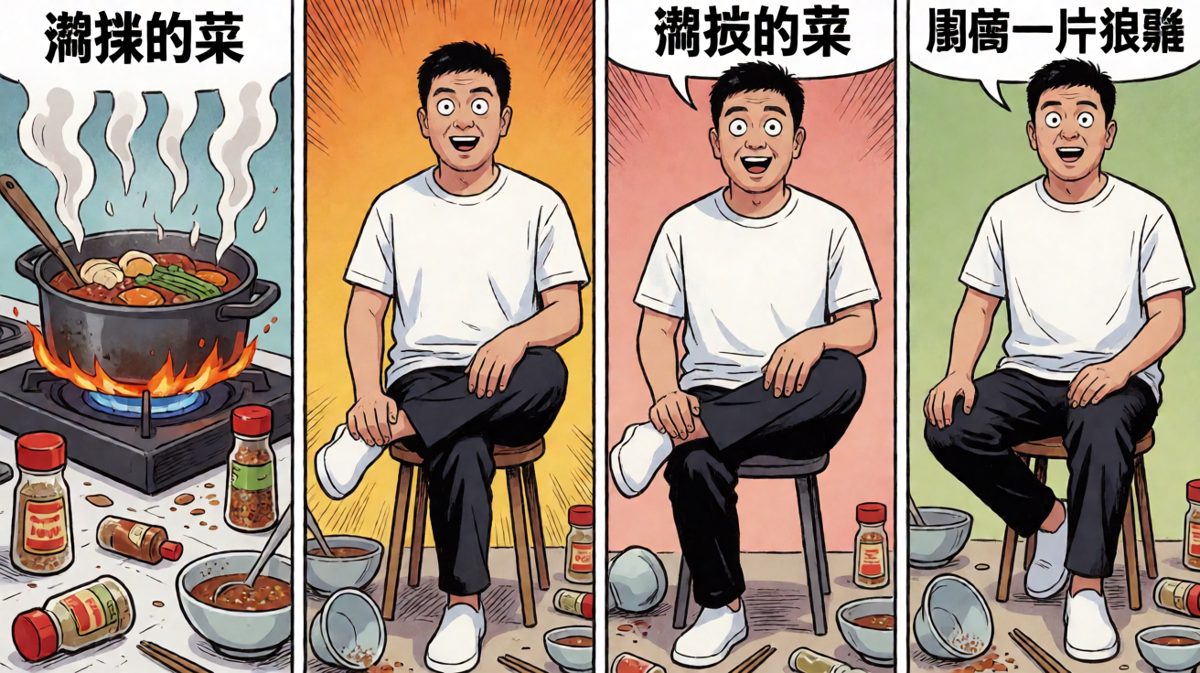 一看锅里的菜已经彻底翻车了