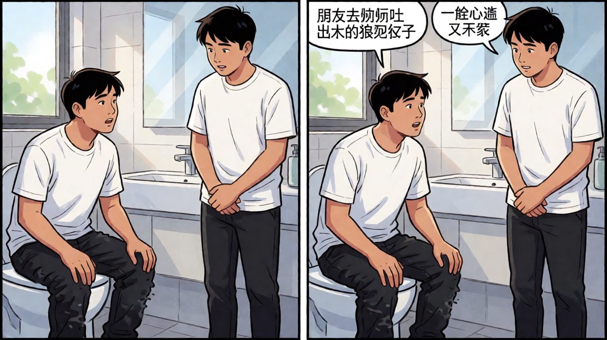 最后朋友还是去厕所吐出来了