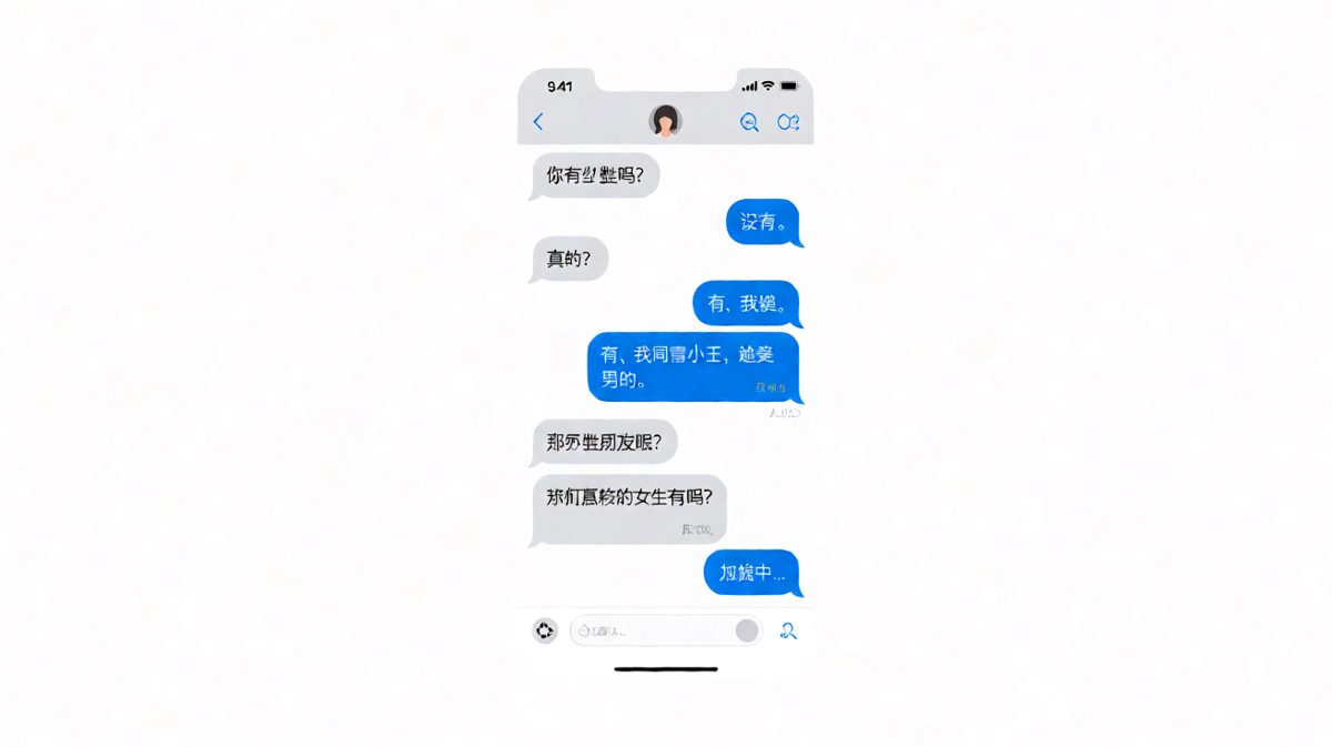 男生最终用表情包逃避了所有问题。