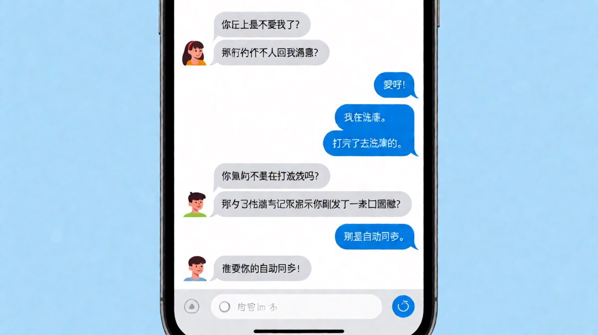 男生试图用技术理由解释一切，但女生不买账。