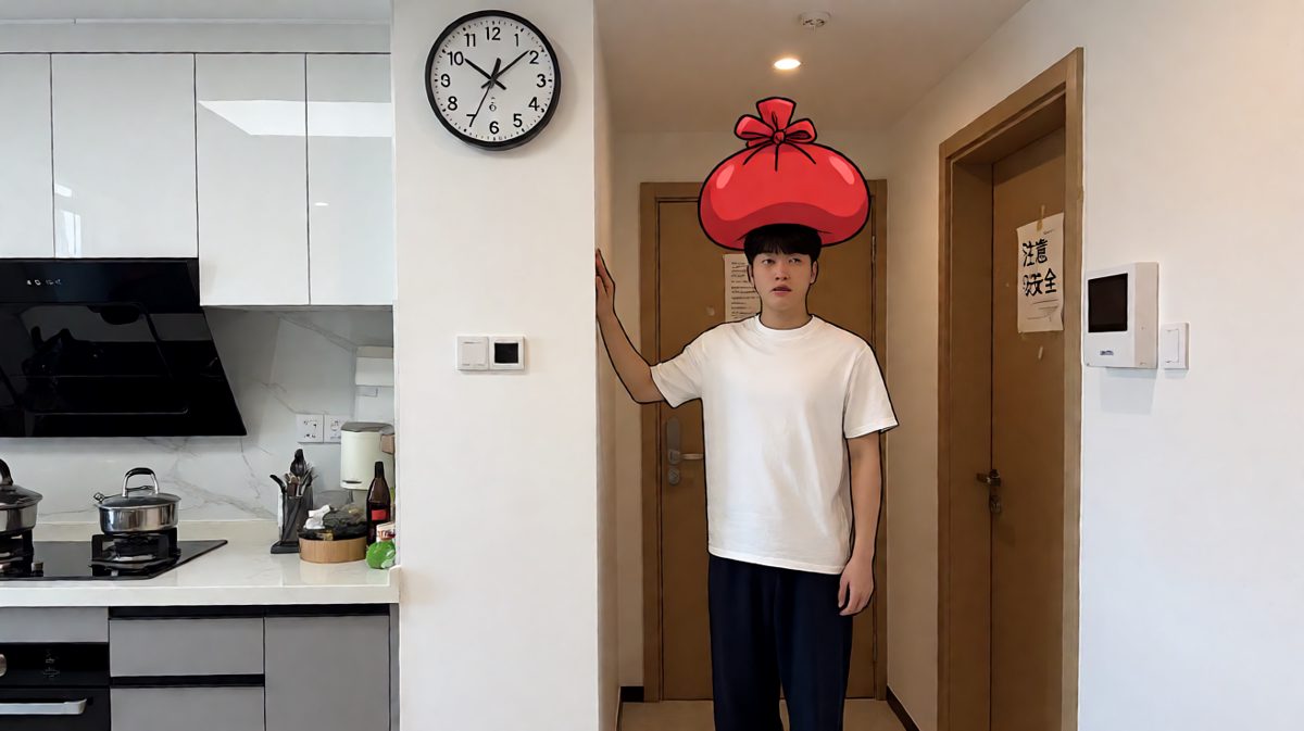 第三格：找创可贴撞门框，祸不单行
