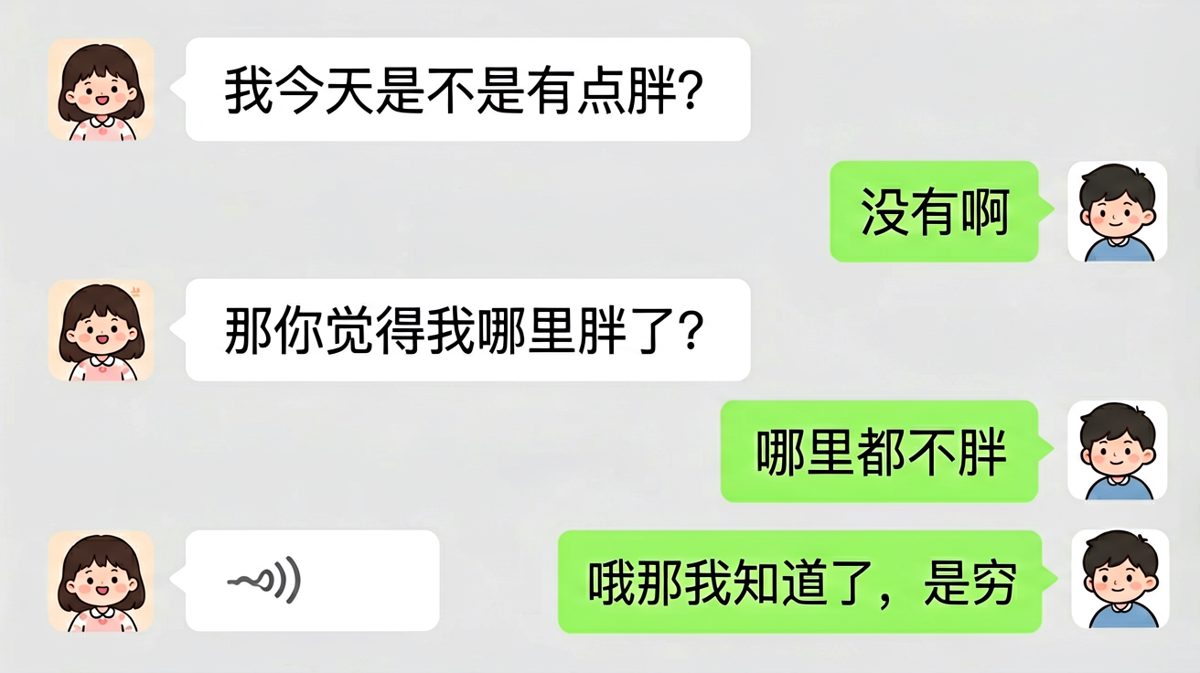 「哪里都不胖，是穷」——男生精准踩雷现场