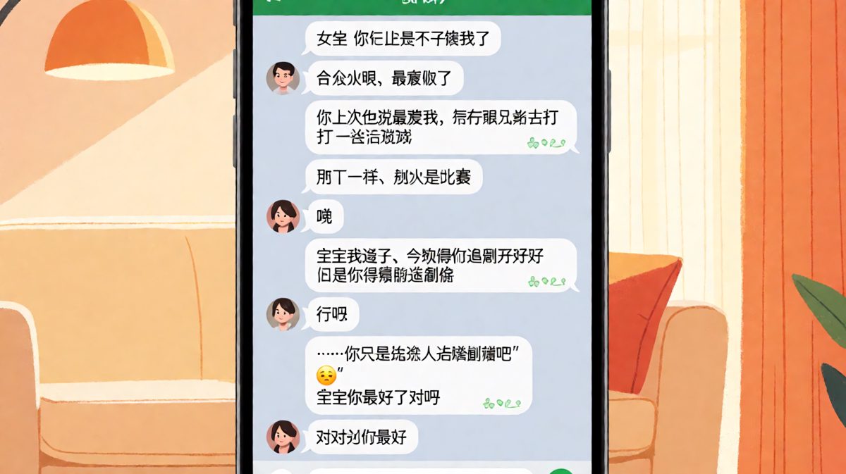 表面认错道歉，实则套路女友陪聊吐槽
