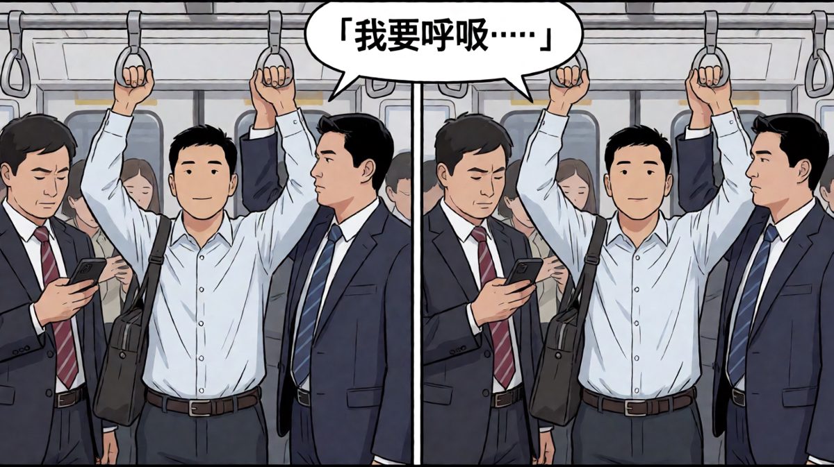 早高峰地铁，灵魂已被挤到下一站。