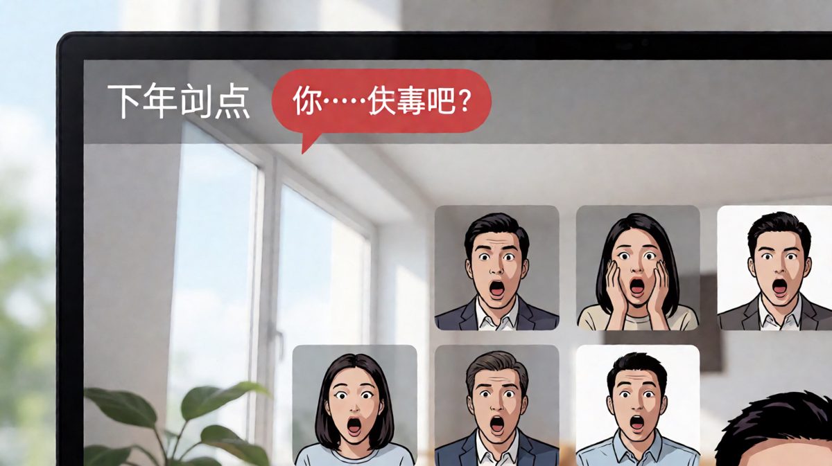 同事们看到画面后集体震惊，屏幕弹出灵魂拷问