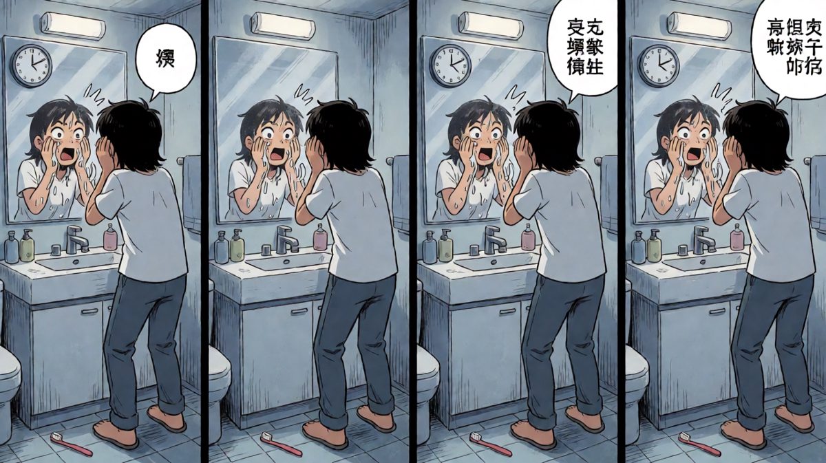洗漱时间严重不足，主角开启慌乱模式