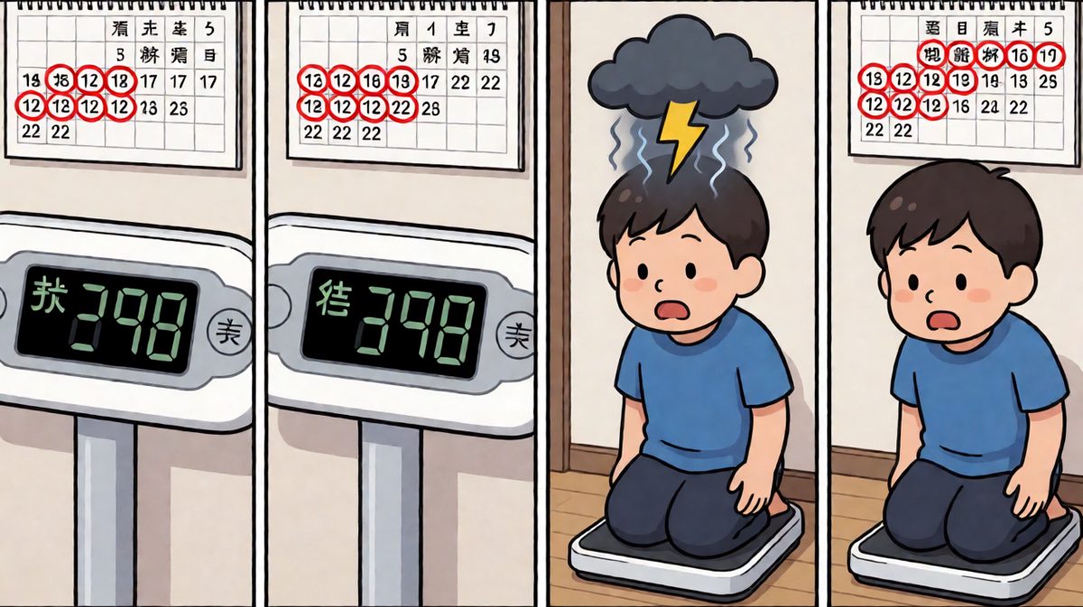 第4格：减肥一周，反而重了两斤……