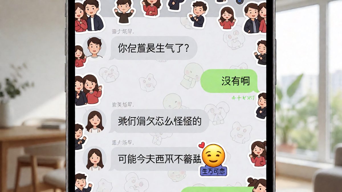 女生嘴硬说没生气但明显在闹别扭