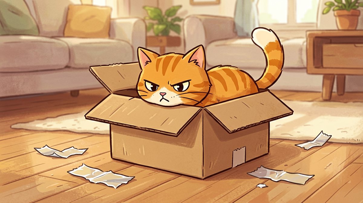 猫：只要我够执着，纸箱就会变大（并没有）