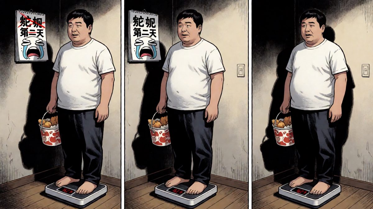 体重秤给了他一记响亮的耳光