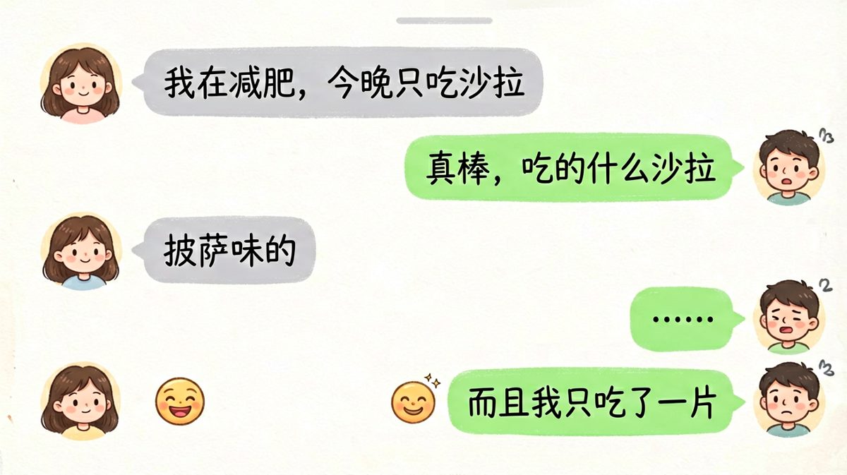 减肥吃披萨还自称沙拉，女生的逻辑让人无言以对