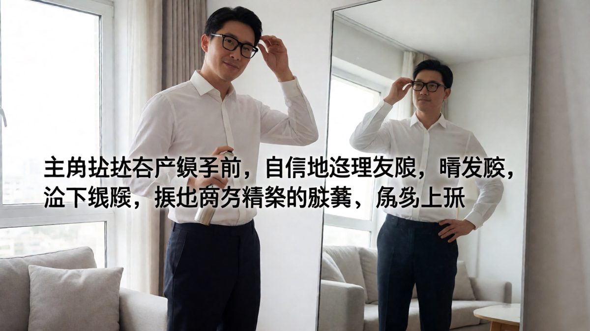 镜中的自己，完美无瑕，气场全开。
