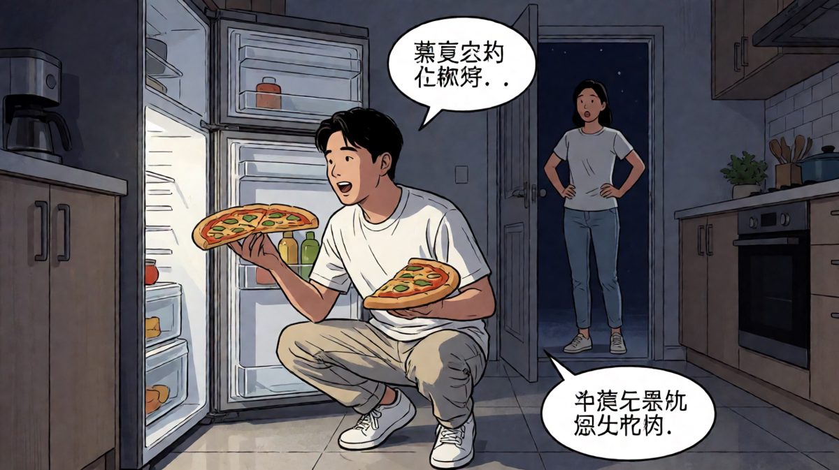 深夜偷吃被妈妈抓包，社死现场！
