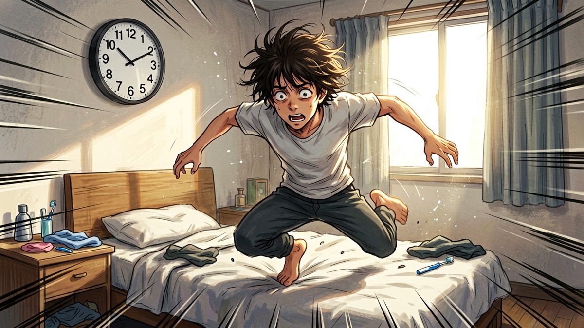 惊醒一看时间，惨了要迟到了！