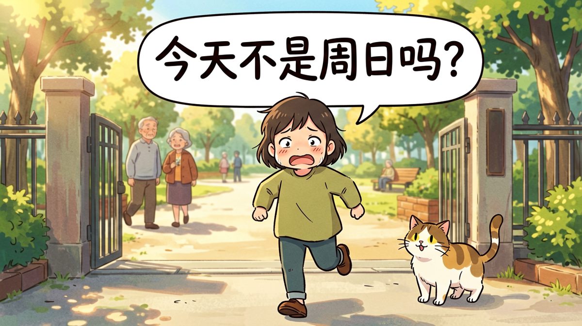 冲下楼才想起……今天周末。