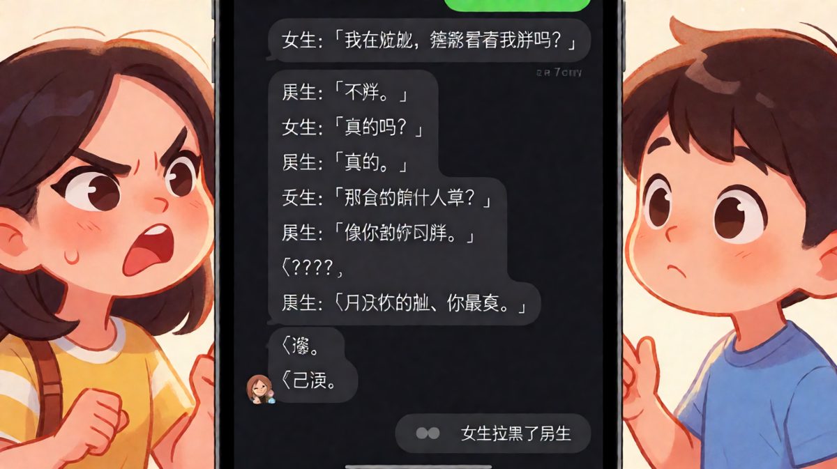 男生求生欲拉满却翻车，一句玩笑直接把女生惹到拉黑，已读不回最扎心。