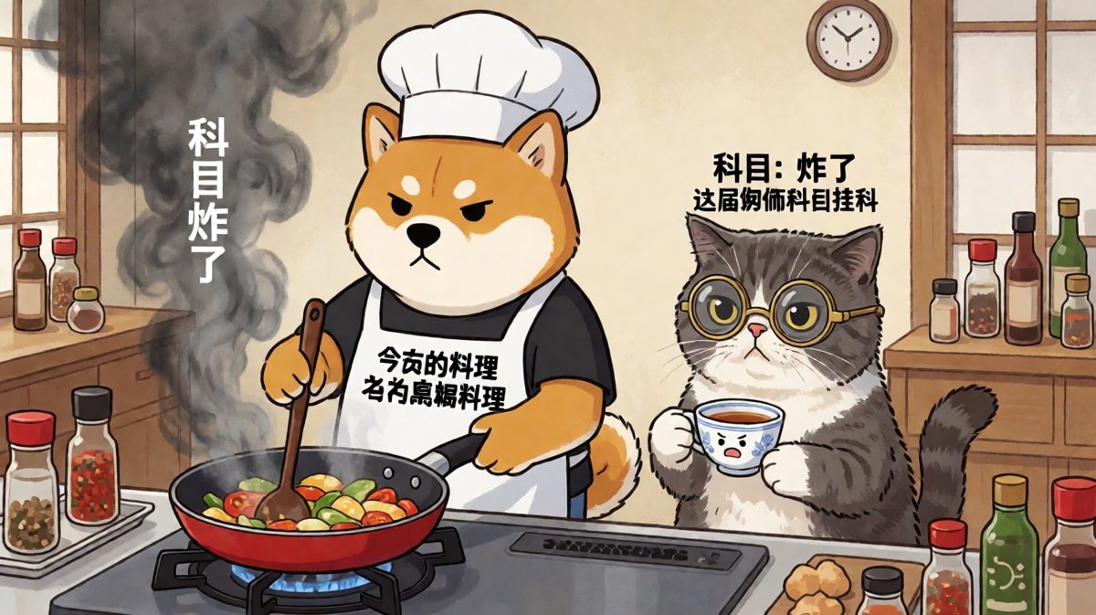 狗狗下厨，猫咪当场退婚。