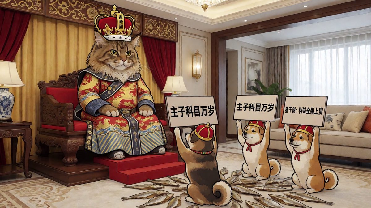 猫咪登基称帝，狗狗跪拜称奴。