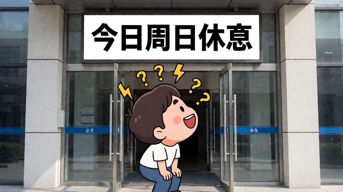 到了才发现——今天是周日！