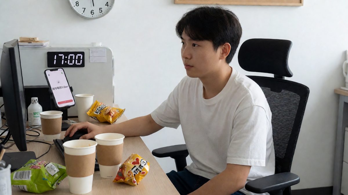 第四格：一小时后，等待变得煎熬