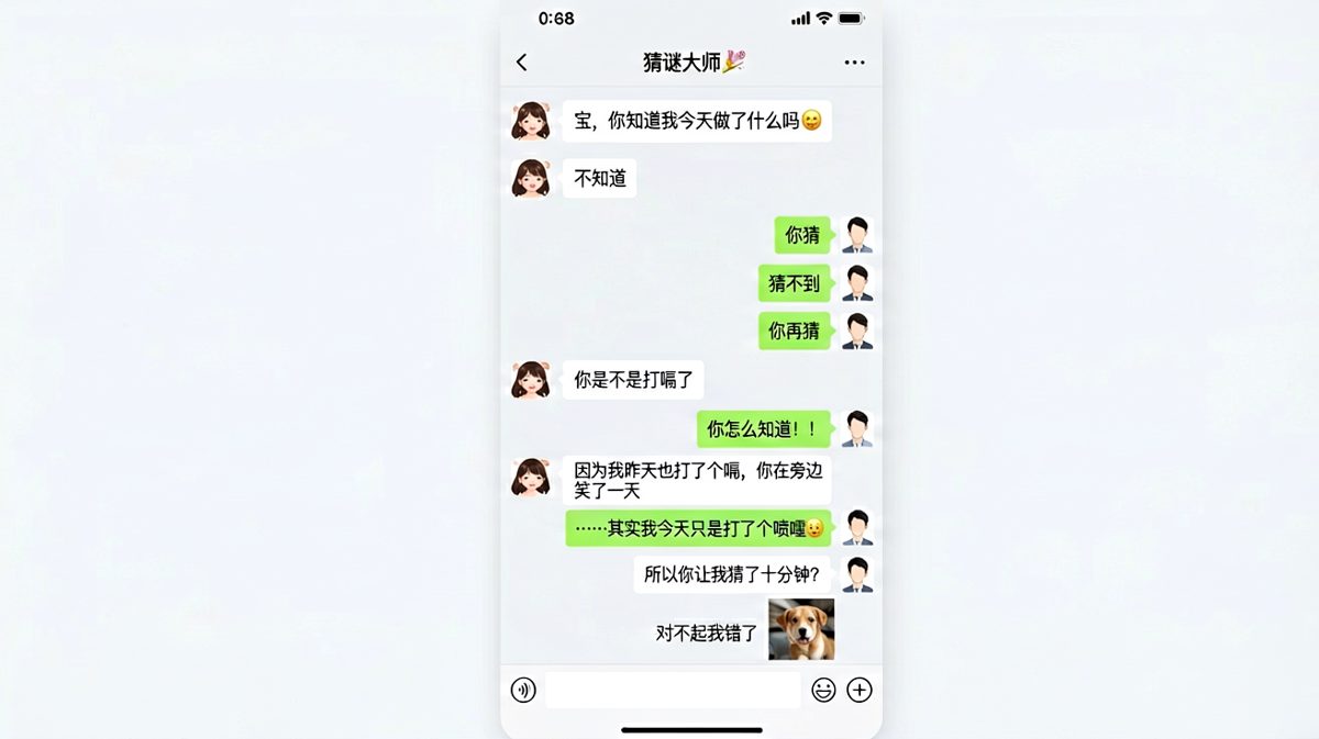让你猜，结果答案是一个喷嚏