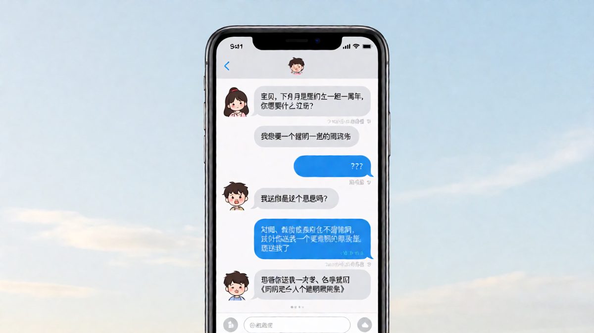 一周年送礼直男神回复
