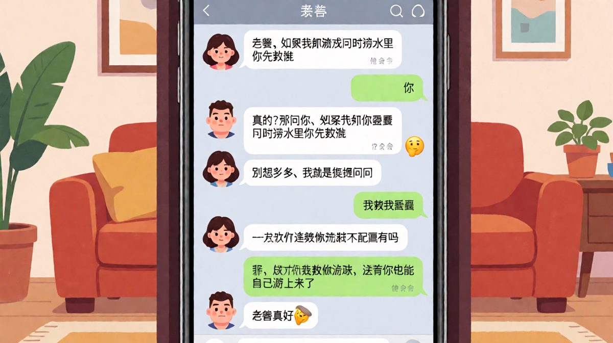 送命题秒变生存题，女生用逻辑满分的方式反向撩回。
