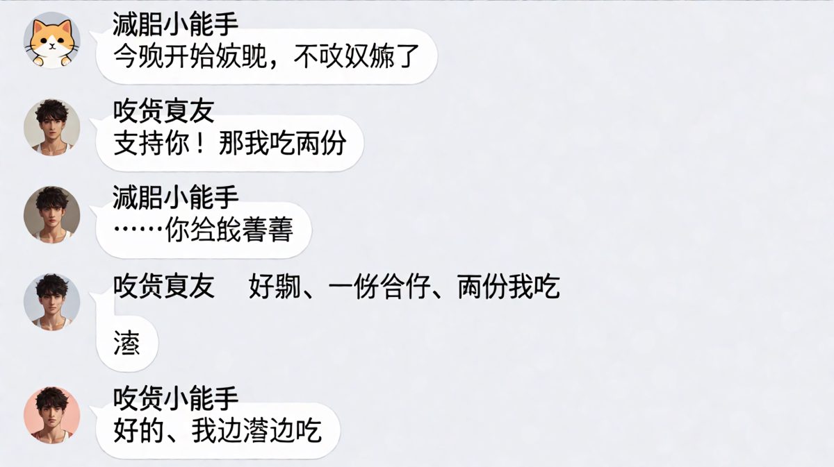 吃货男友把'支持减肥'执行成了反方向