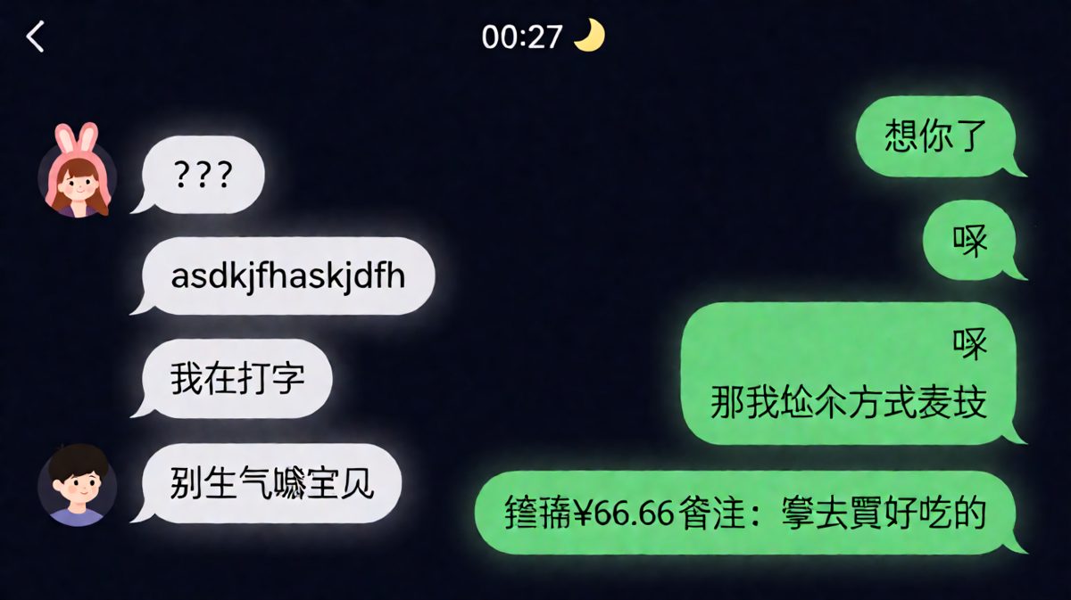 深夜「想你了」引发的乱码危机，最后用红包完美收场