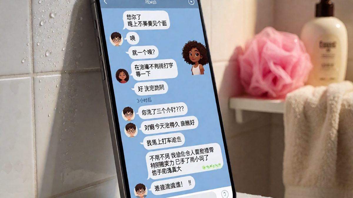 「旁边有人搓背」六个字，比任何分手宣言都让男生血压飙升。