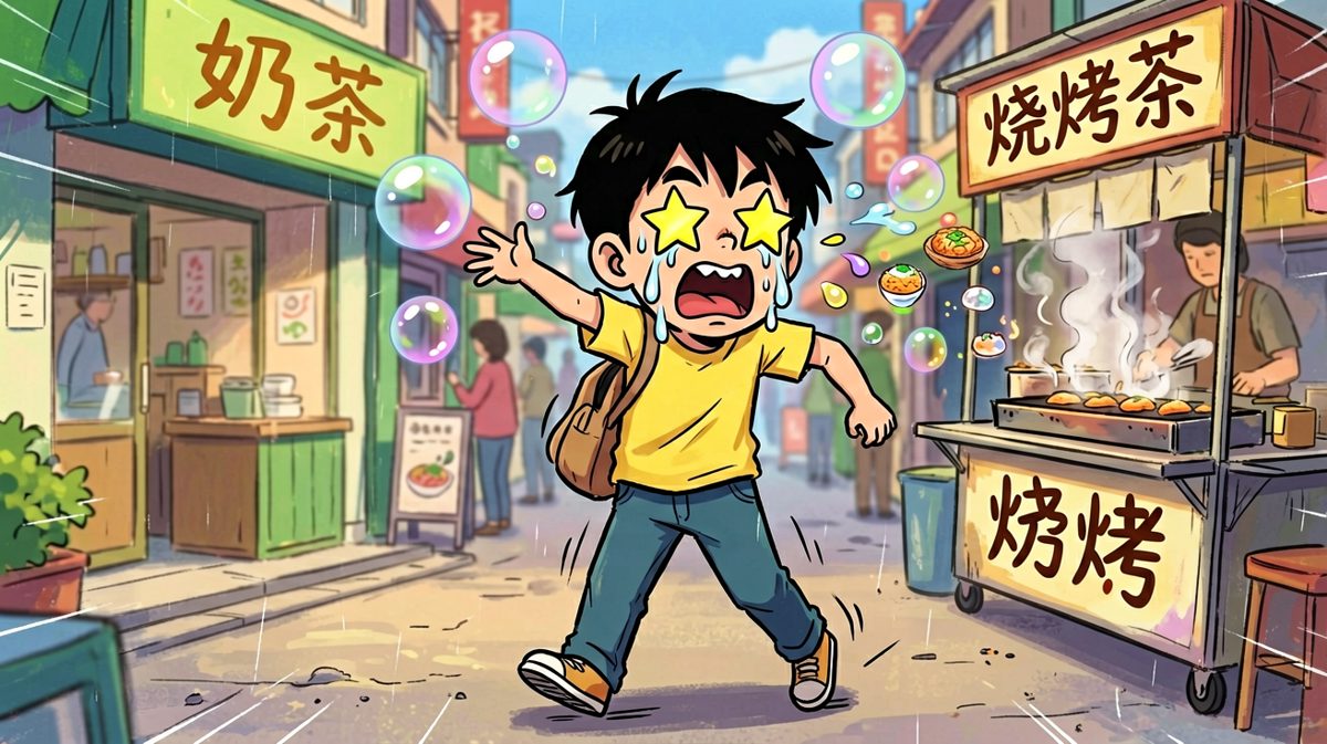 路过美食街，理智开始动摇……