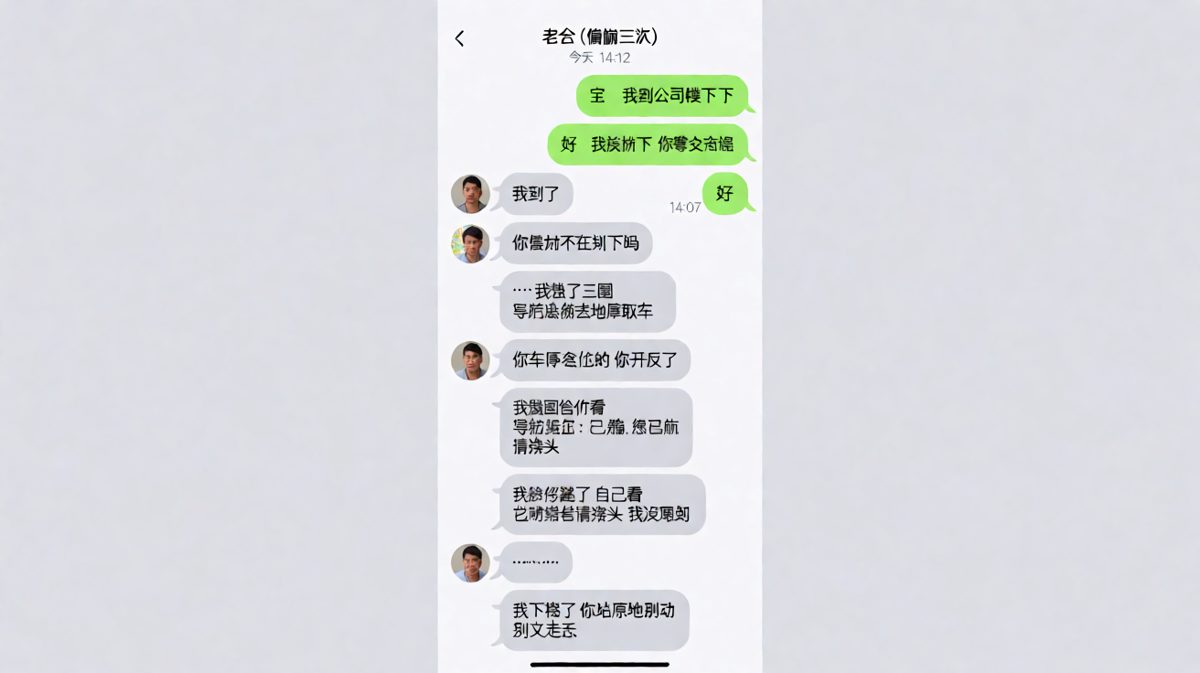 导航说请掉头，他说他没听到，公司门口多了个转圈三次的男人。