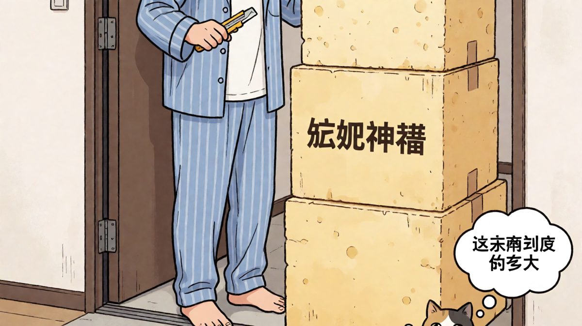 快递到了，宅男面对巨大箱子一脸懵圈