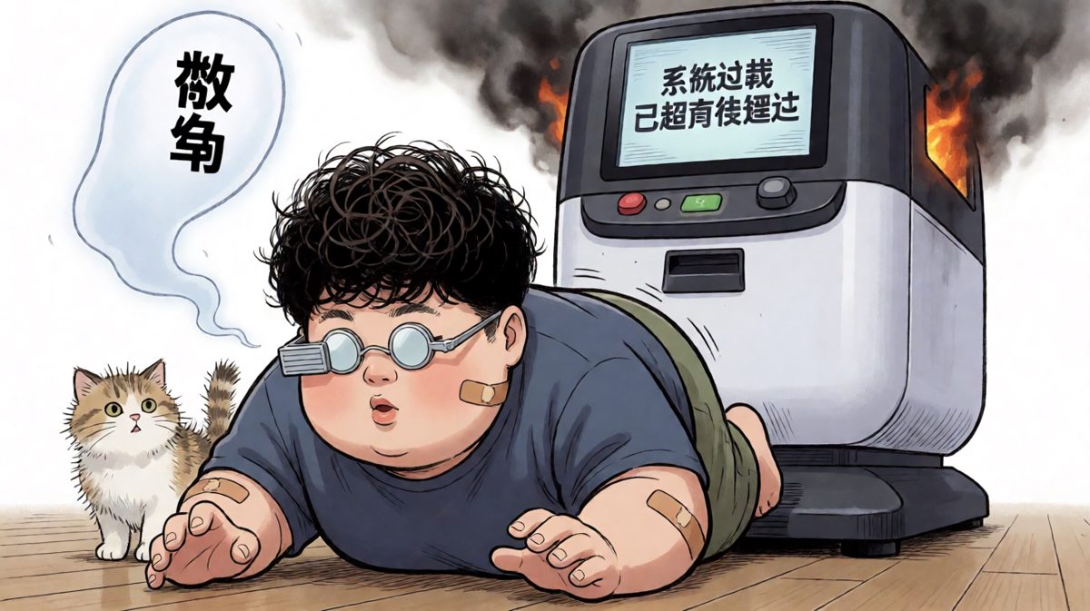 结果过载爆炸，宅男从自信到废柴只用了三秒