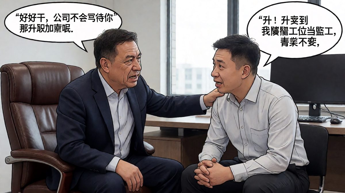 升职不加钱——升职到监工岗位，工资一分没变