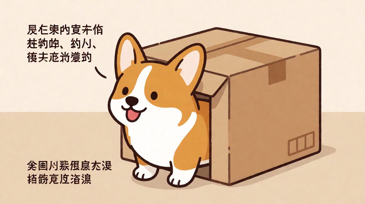 只要我缩得够快，纸箱就追不上我——等等，我卡住了！