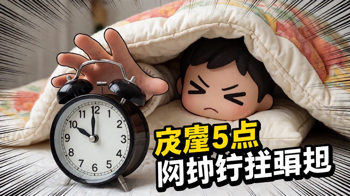 闹钟响了，身体却诚实地点了'再睡会儿'