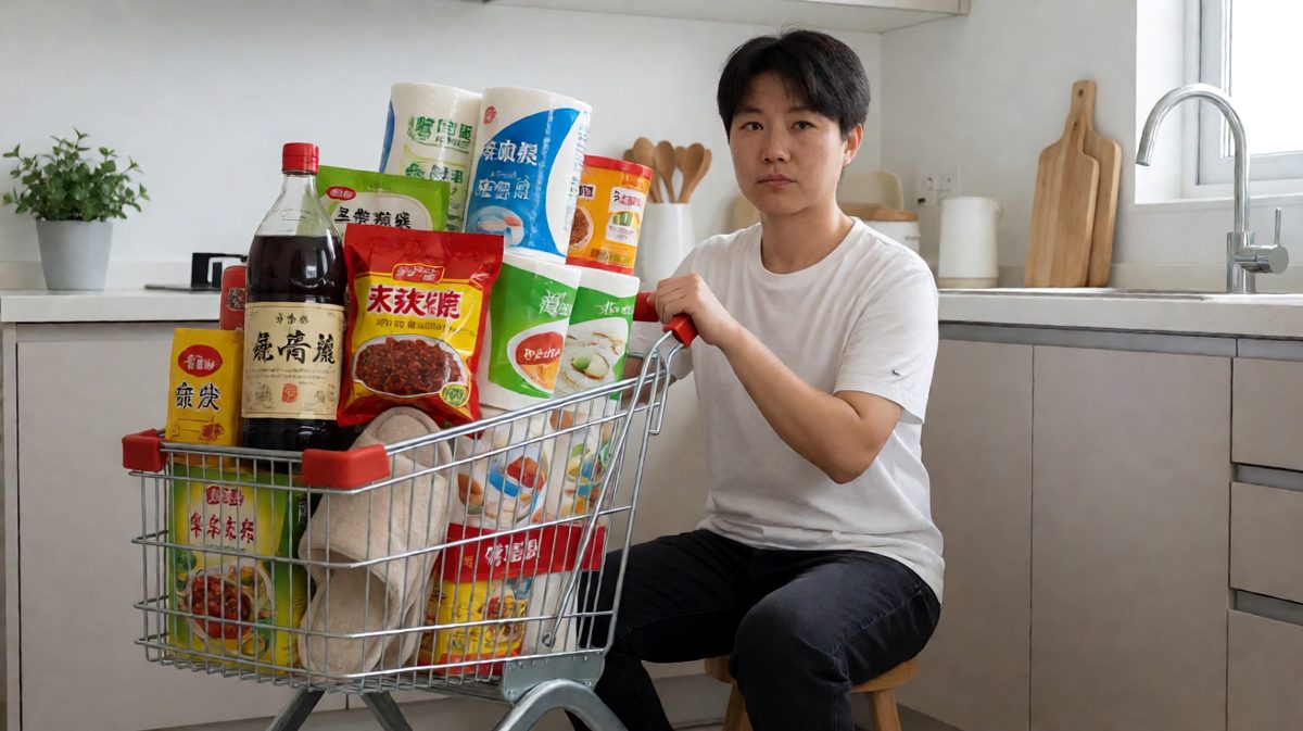 这瓶醋、这包面、这打纸……够了够了！