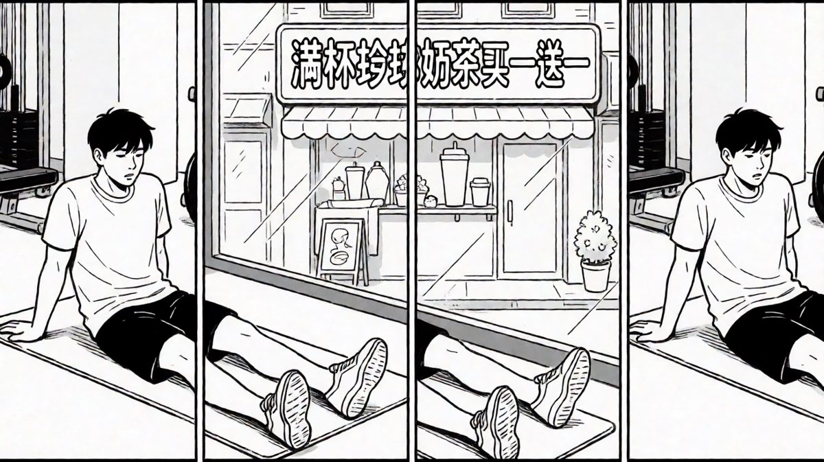 一转头，看见对面奶茶店买一送一……